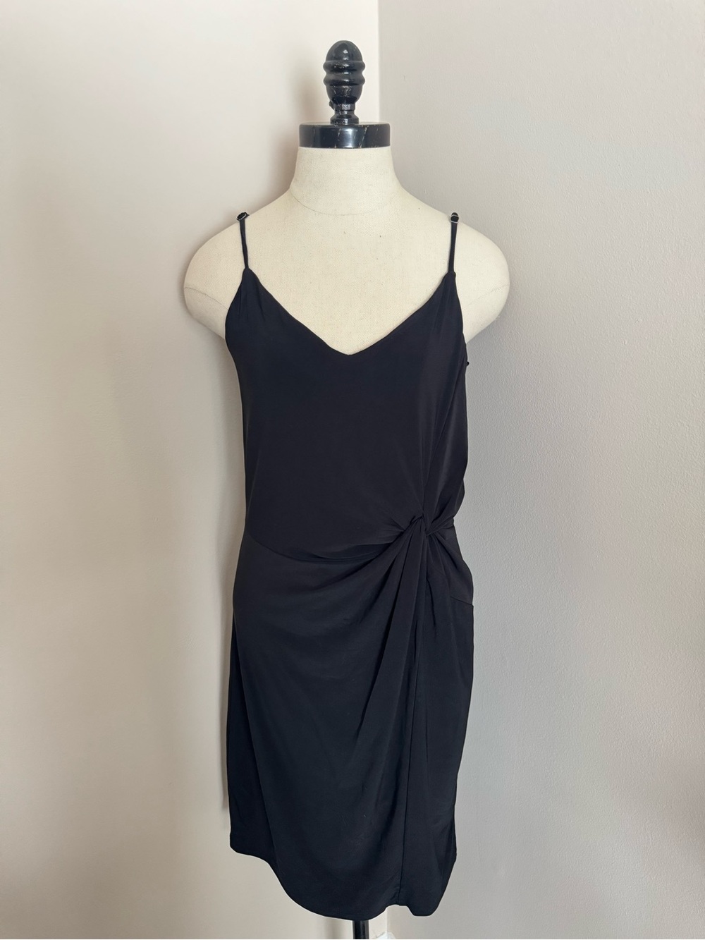 Forever 21 Black Side-Knot Slip Midi Dress
